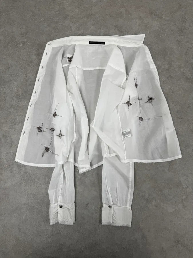 2000s Marithé + François Girbaud Stars White Shirt Cmnpqar 6