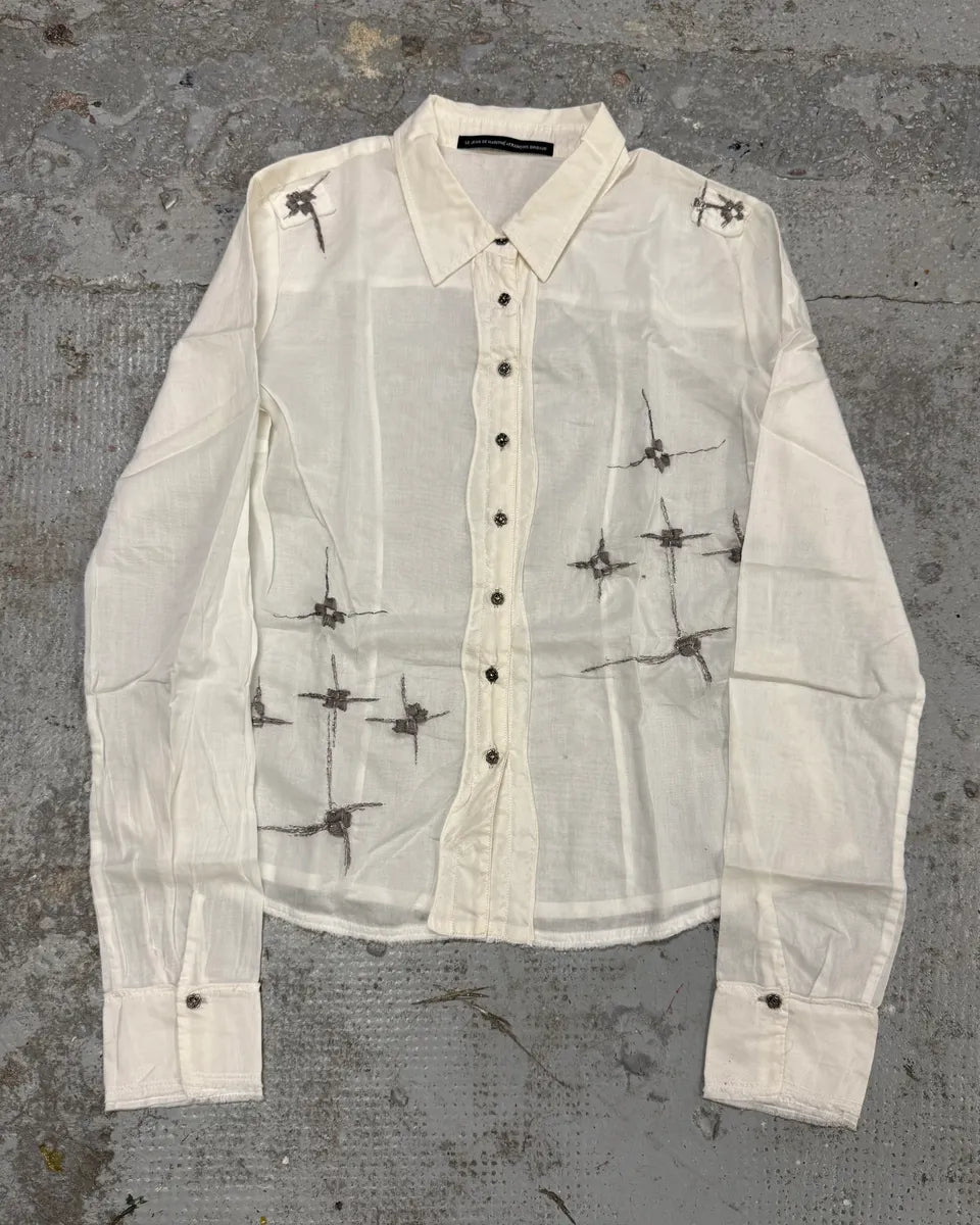 2000s Marithé + François Girbaud Stars White Shirt rvZdvdo 0