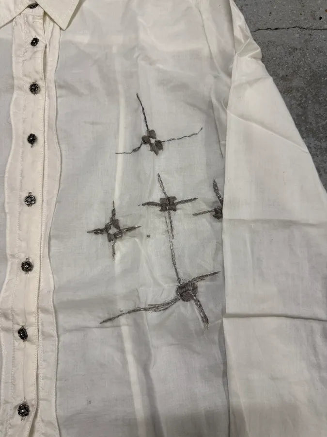 2000s Marithé + François Girbaud Stars White Shirt rvZdvdo 2