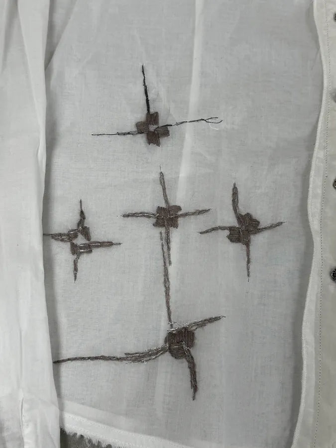 2000s Marithé + François Girbaud Stars White Shirt Cmnpqar 7