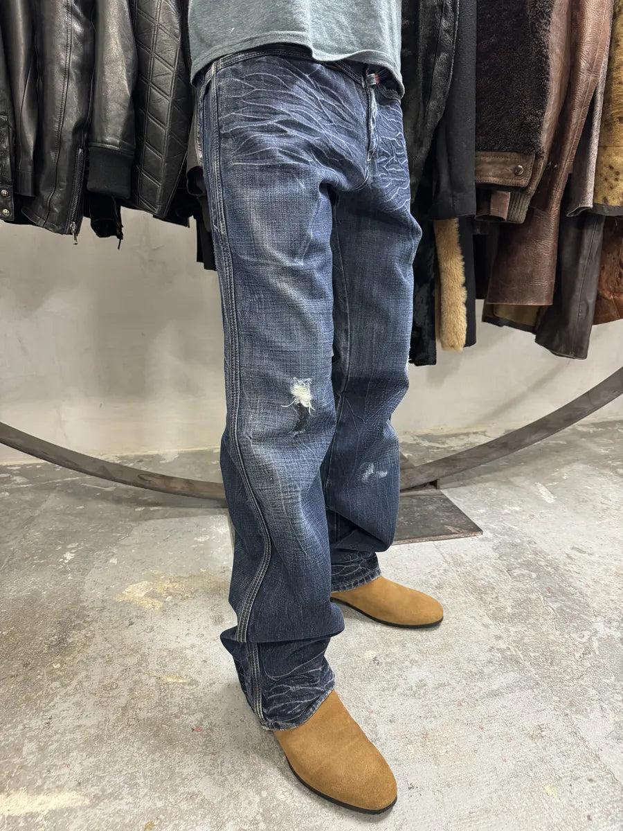 2000s Marithé + François Girbaud Stonewashed Brut Denim Rebel Jeans (M) 1