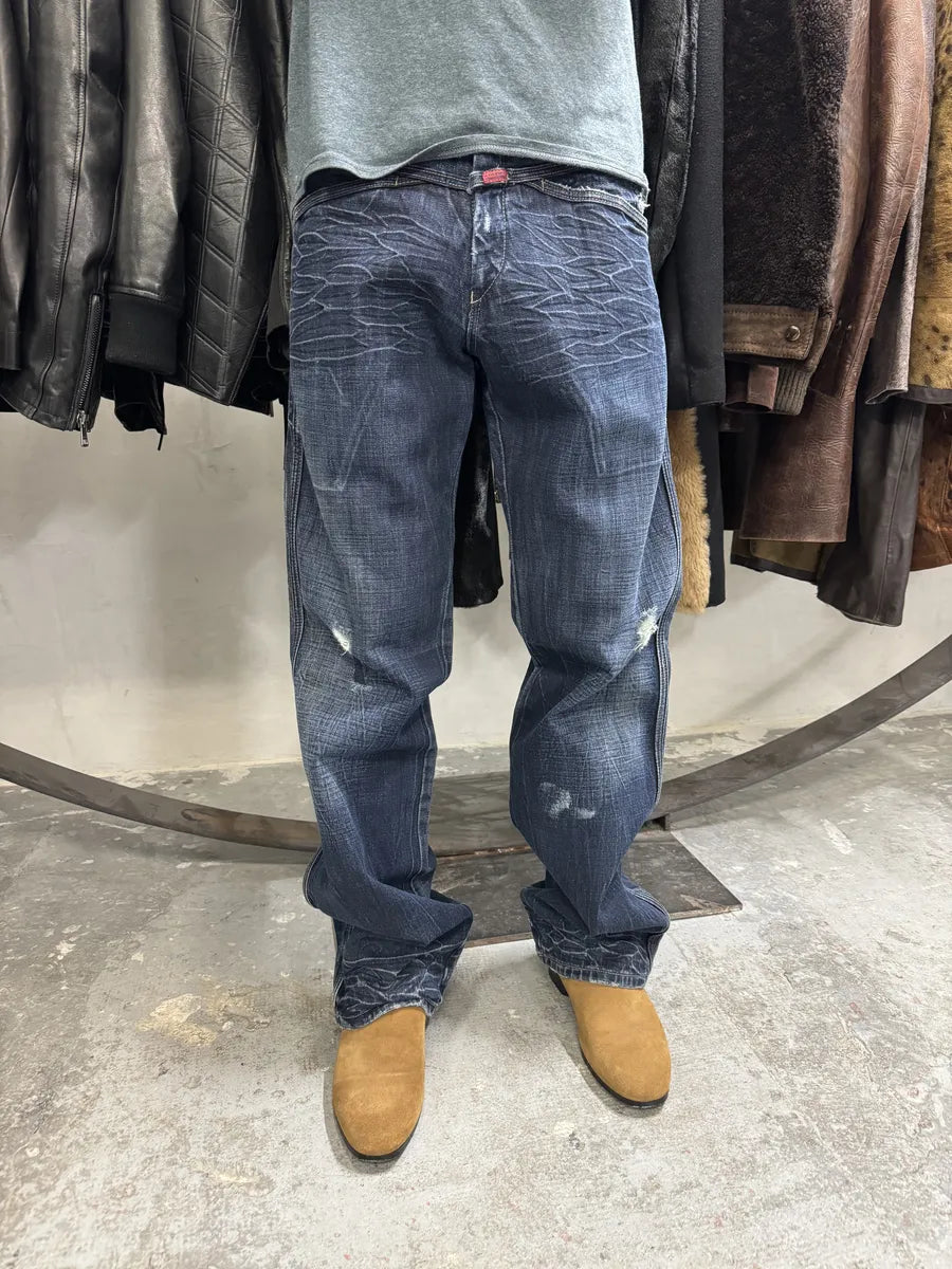 2000s Marithé + François Girbaud Stonewashed Brut Denim Rebel Jeans (M) 2