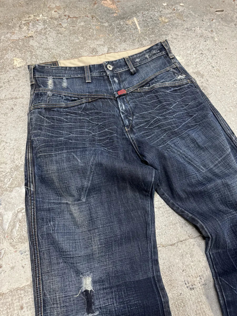 2000s Marithé + François Girbaud Stonewashed Brut Denim Rebel Jeans (M) 5