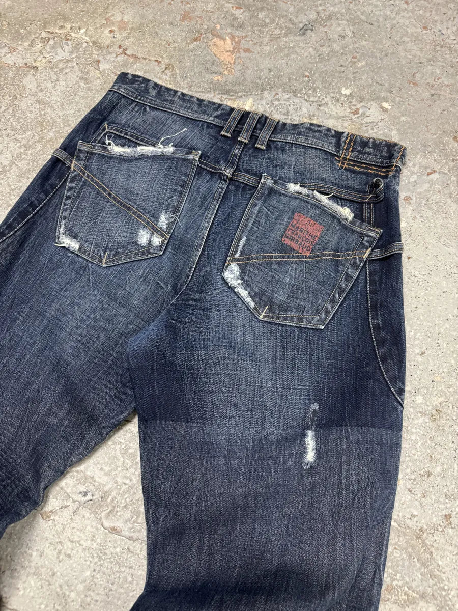 2000s Marithé + François Girbaud Stonewashed Brut Denim Rebel Jeans (M) 7