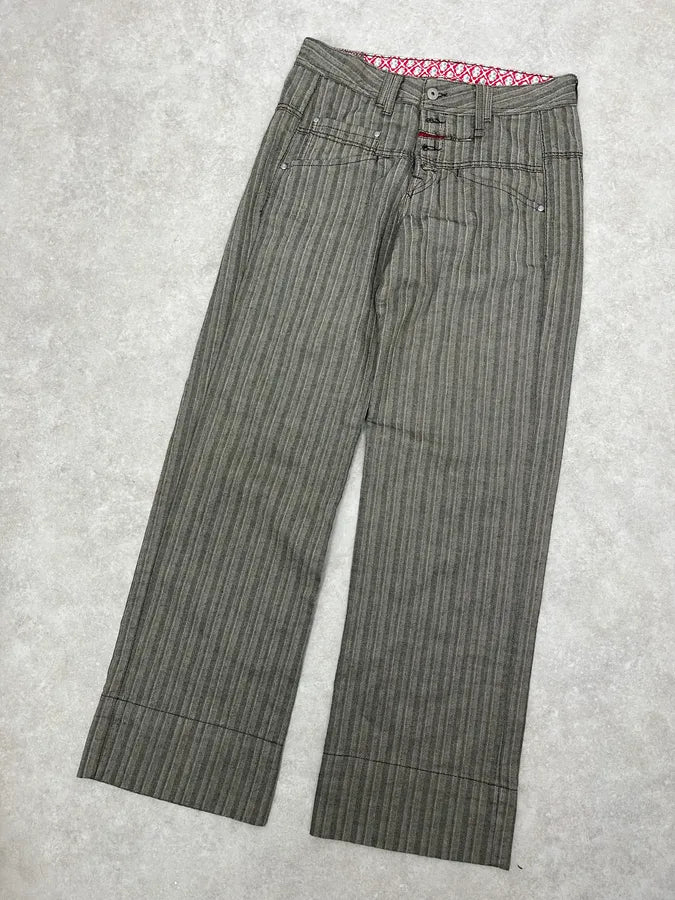 2000s Marithé + François Girbaud Stripes Grey Pants NGvYYNX 4