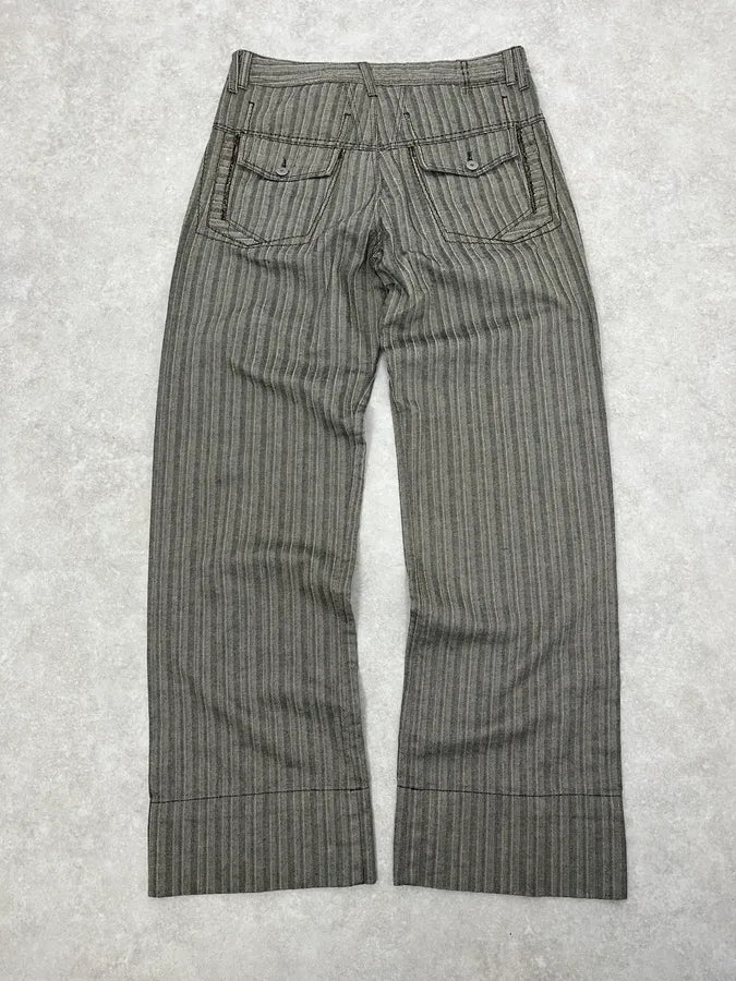 2000s Marithé + François Girbaud Stripes Grey Pants NGvYYNX 6