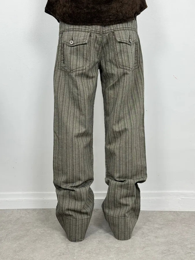 2000s Marithé + François Girbaud Stripes Grey Pants NGvYYNX 3