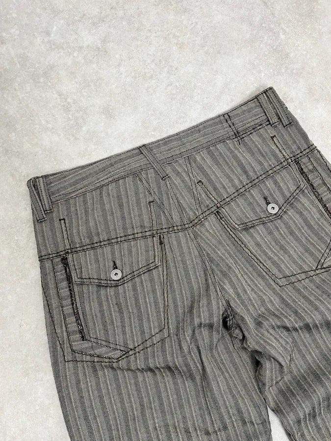 2000s Marithé + François Girbaud Stripes Grey Pants NGvYYNX 7