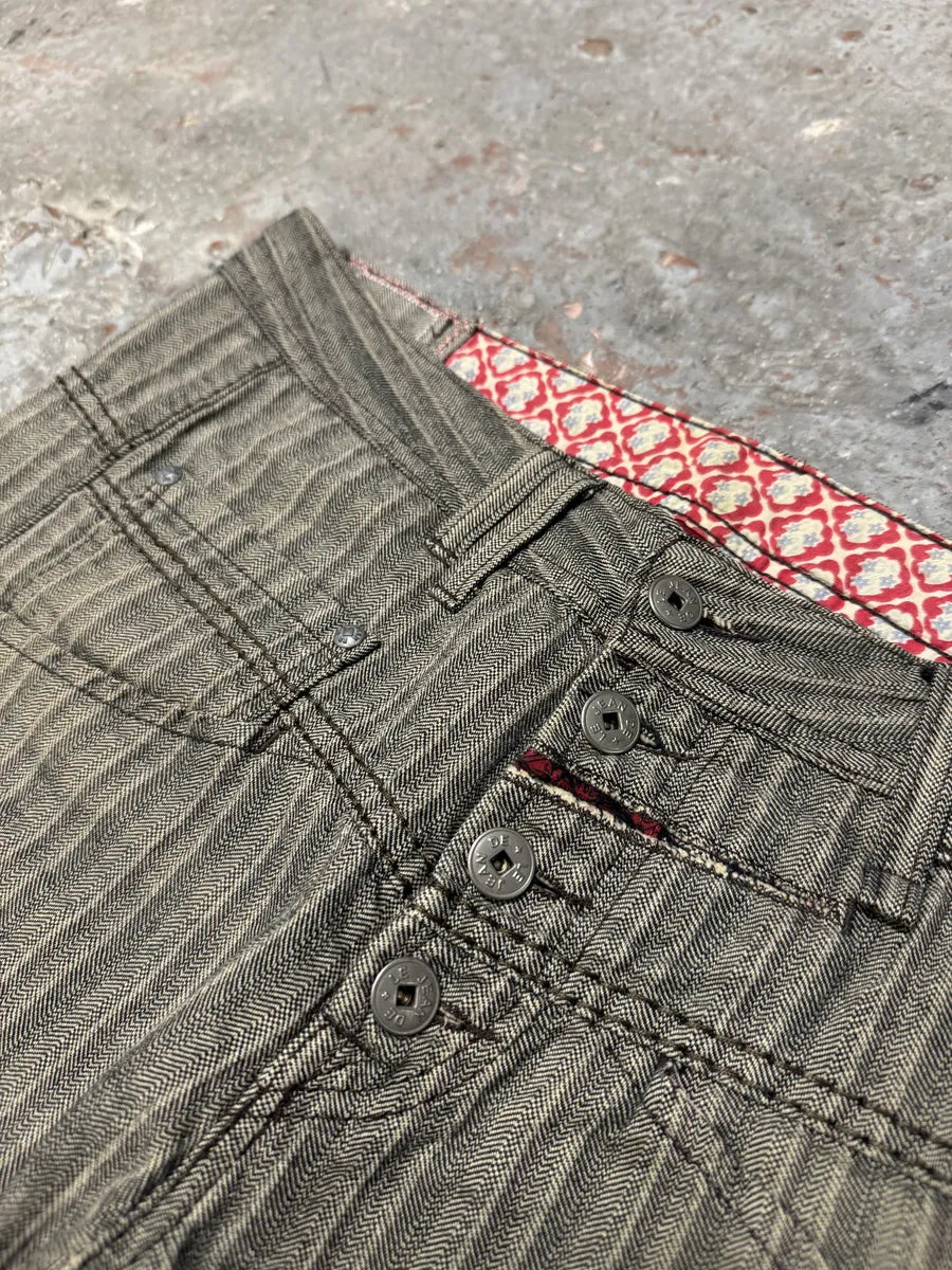 2000s Marithé + François Girbaud Stripped Grey Relaxed Pants (M/L) 8