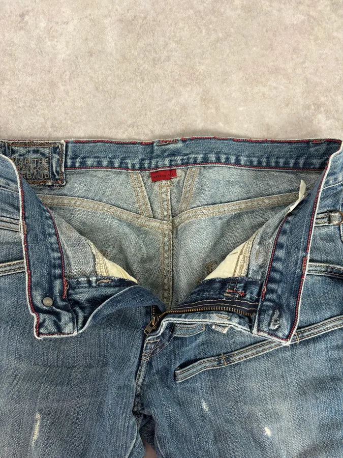 2000s Marithé + François Girbaud Structure Blue Faded Denim Jeans dVjuVUY 8