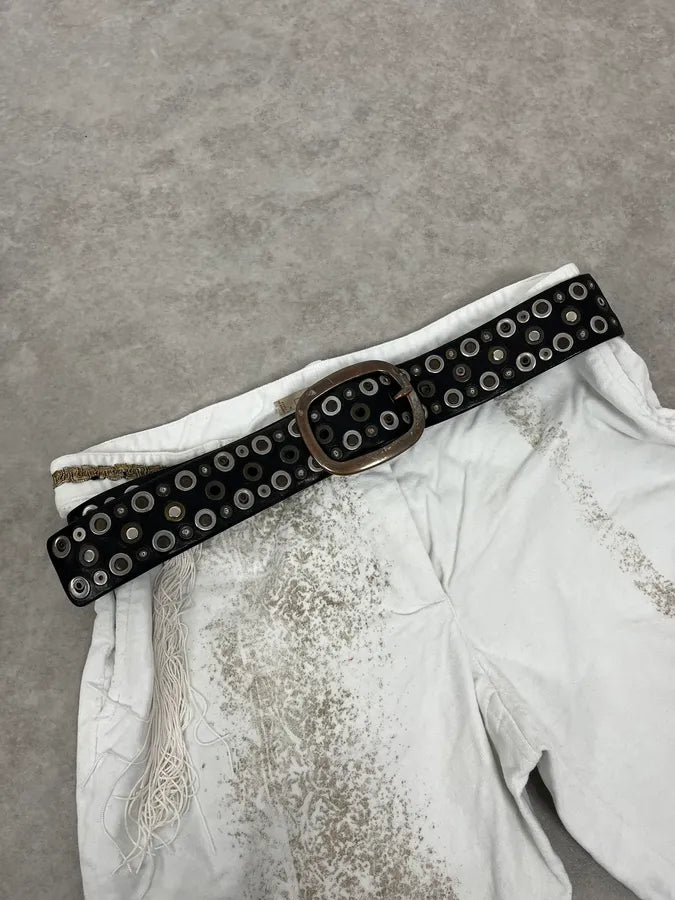2000s Marithé + François Girbaud Studded Black Leather Belt cIdmaFp 1