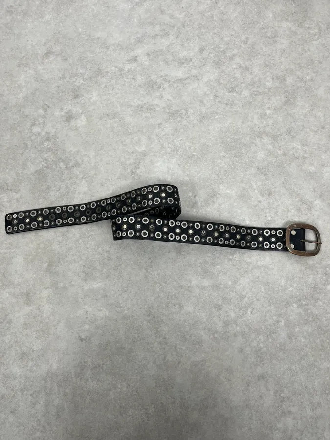 2000s Marithé + François Girbaud Studded Black Leather Belt cIdmaFp 2