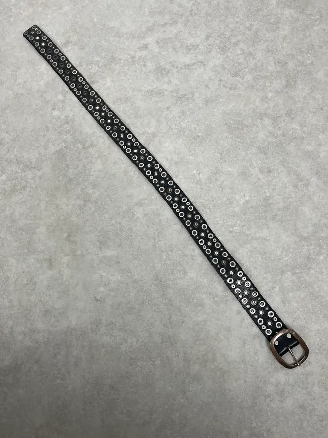2000s Marithé + François Girbaud Studded Black Leather Belt cIdmaFp 5