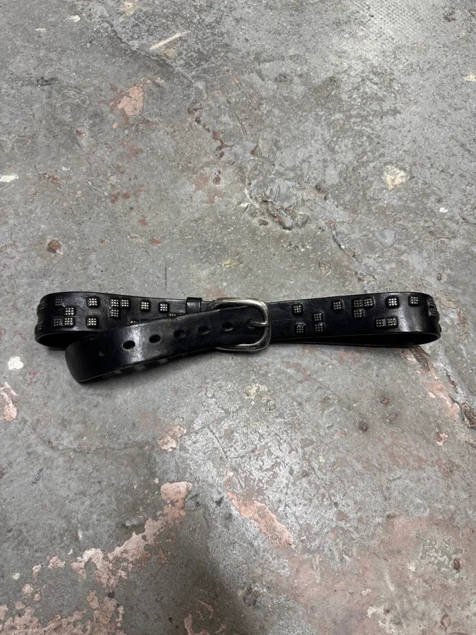 2000s Marithé + François Girbaud Studded Black Leather Belt (OS) 0