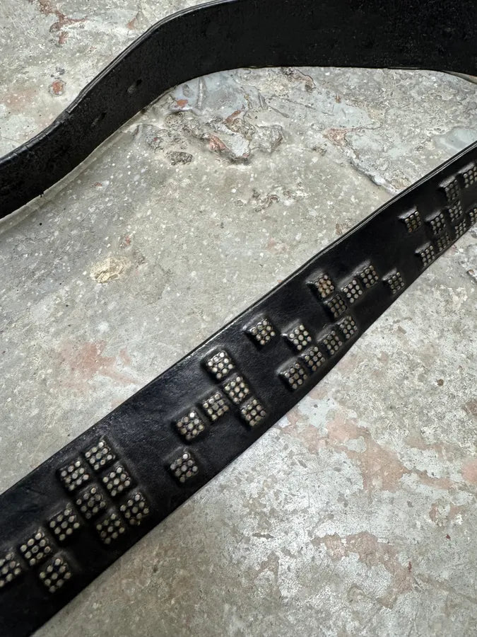 2000s Marithé + François Girbaud Studded Black Leather Belt (OS) 1