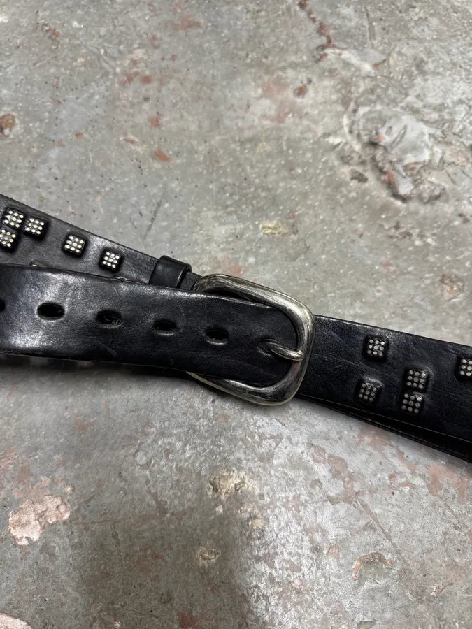 2000s Marithé + François Girbaud Studded Black Leather Belt (OS) 2
