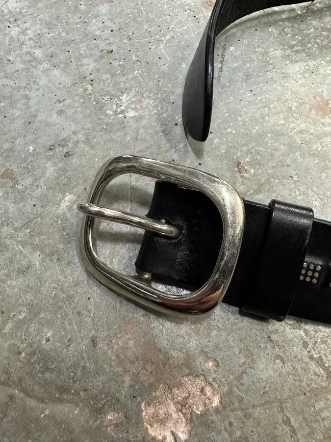 2000s Marithé + François Girbaud Studded Black Leather Belt (OS) 3