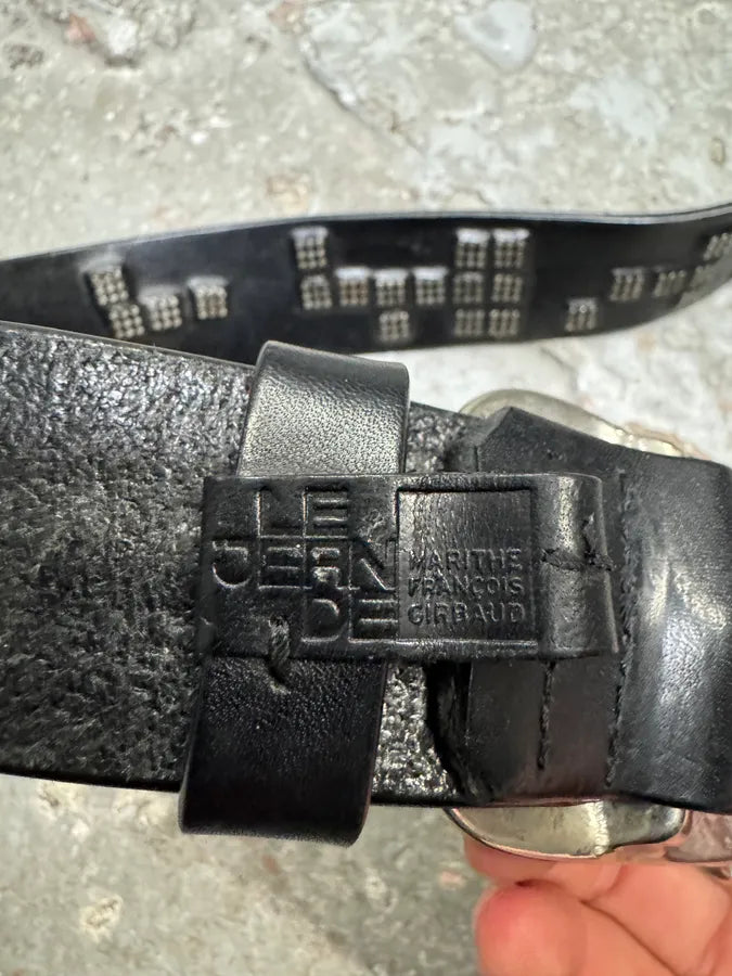2000s Marithé + François Girbaud Studded Black Leather Belt (OS) 5