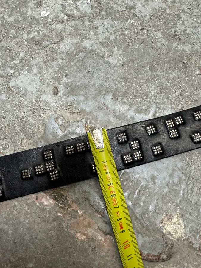 2000s Marithé + François Girbaud Studded Black Leather Belt (OS) 8