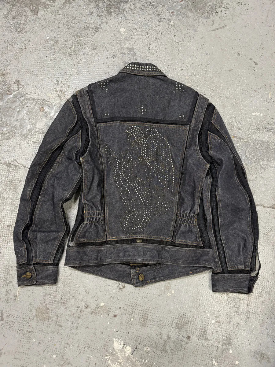 2000s Marithé + François Girbaud Studded Brut Denim Aero Jacket pEMCBnF 1