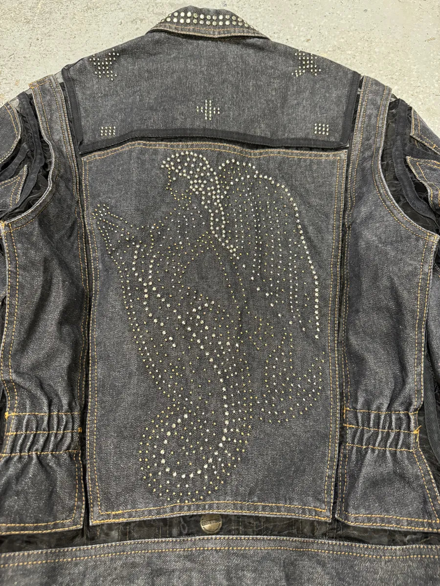 2000s Marithé + François Girbaud Studded Brut Denim Aero Jacket pEMCBnF 2