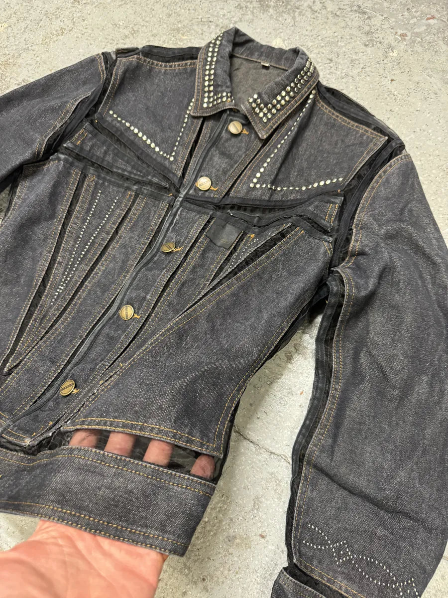2000s Marithé + François Girbaud Studded Brut Denim Aero Jacket pEMCBnF 5