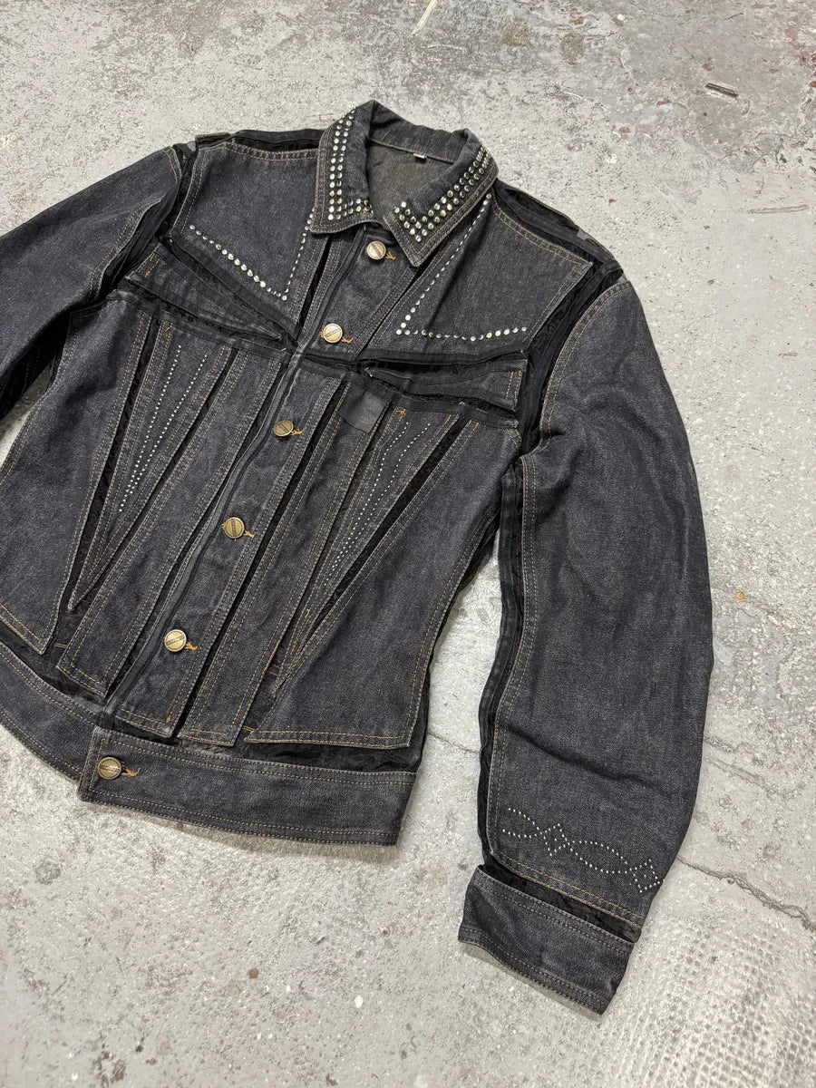 2000s Marithé + François Girbaud Studded Brut Denim Aero Jacket pEMCBnF 6