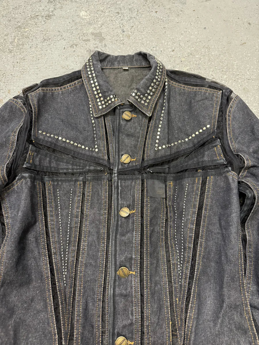 2000s Marithé + François Girbaud Studded Brut Denim Aero Jacket pEMCBnF 7