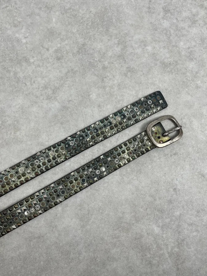 2000s Marithé + François Girbaud Studded Punk Leather Belt bkXJqkr 3