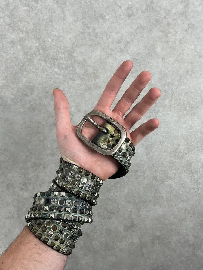 2000s Marithé + François Girbaud Studded Punk Leather Belt bkXJqkr 1