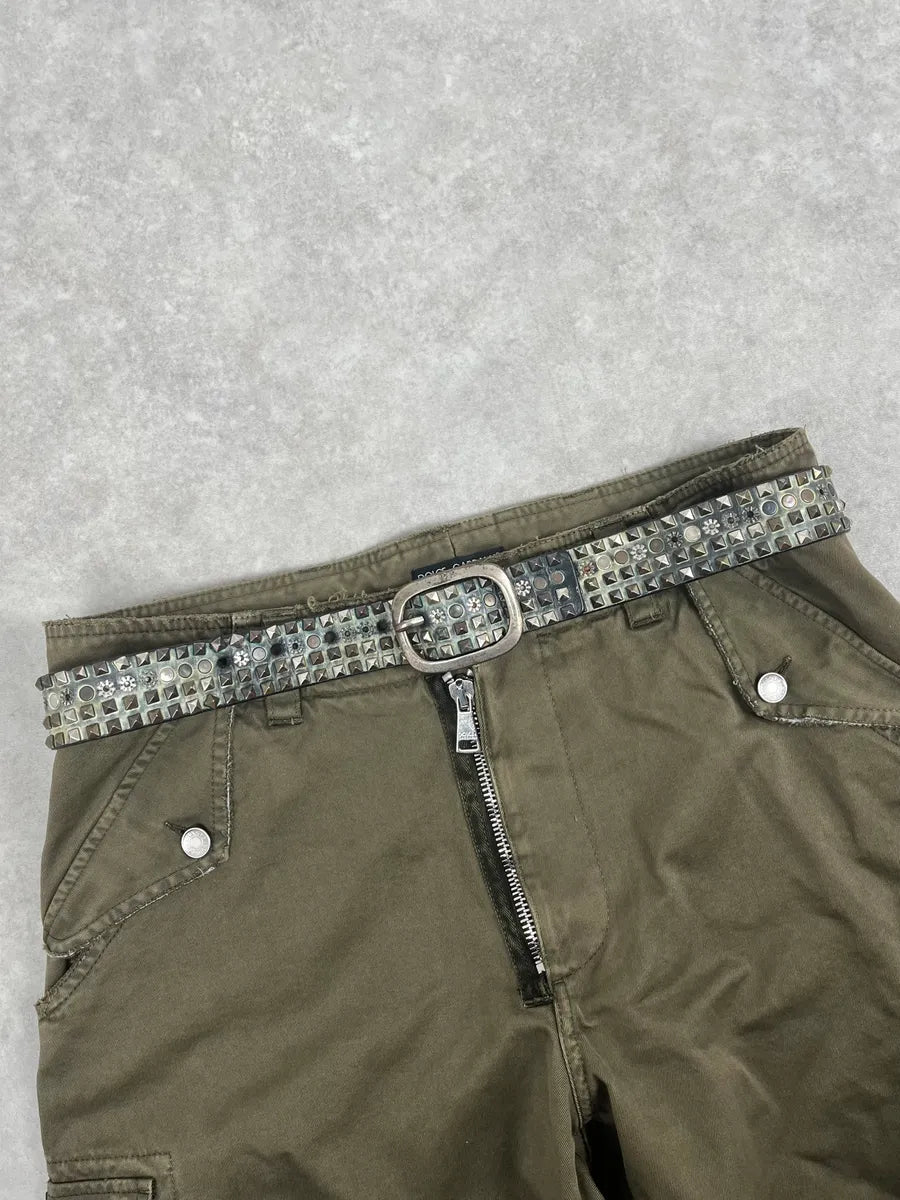 2000s Marithé + François Girbaud Studded Punk Leather Belt bkXJqkr 0