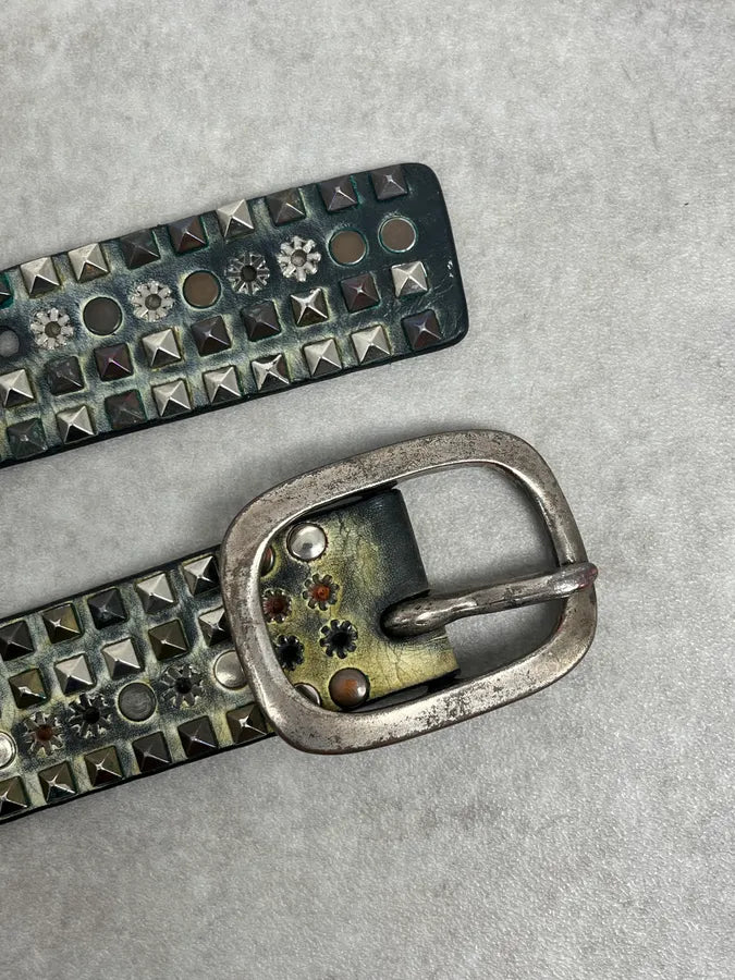 2000s Marithé + François Girbaud Studded Punk Leather Belt bkXJqkr 5