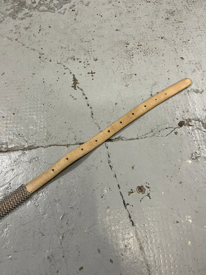 2000s Marithé + François Girbaud Super Long Grey Metal Leather Belt qsJEFPx 6