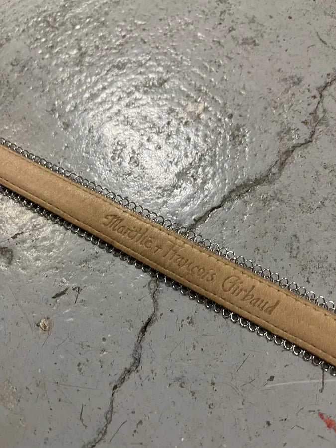 2000s Marithé + François Girbaud Super Long Grey Metal Leather Belt qsJEFPx 7