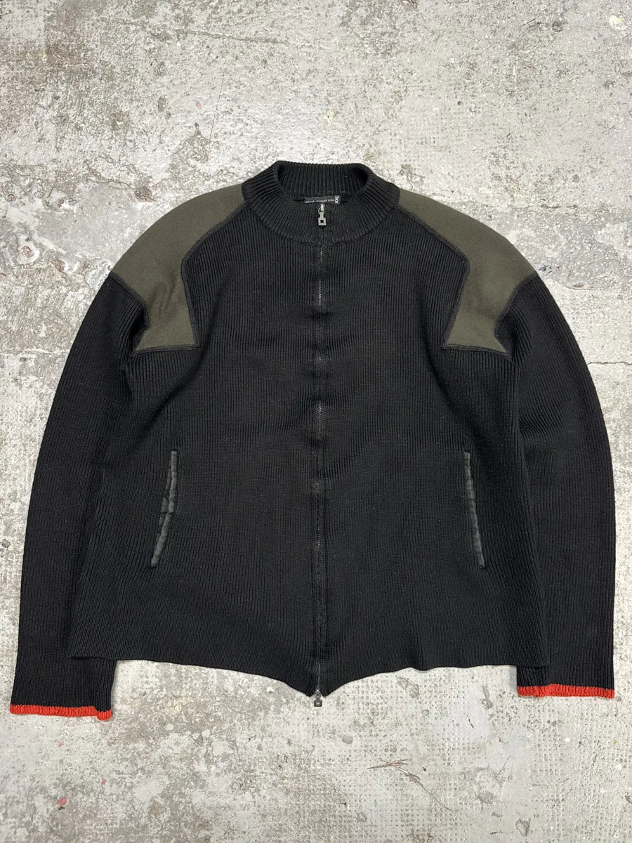 2000s Marithé + François Girbaud Tactical Wool Black Zip-up Cardigan (S/M) hDSWszg 0
