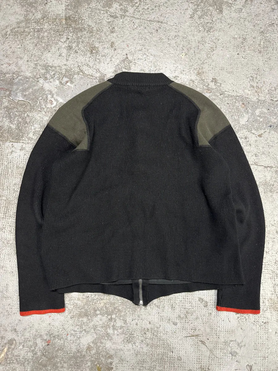 2000s Marithé + François Girbaud Tactical Wool Black Zip-up Cardigan (S/M) hDSWszg 1