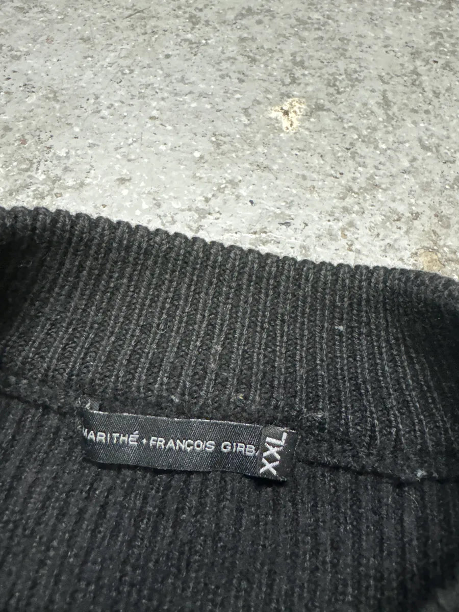 2000s Marithé + François Girbaud Tactical Wool Black Zip-up Cardigan (S/M) hDSWszg 10