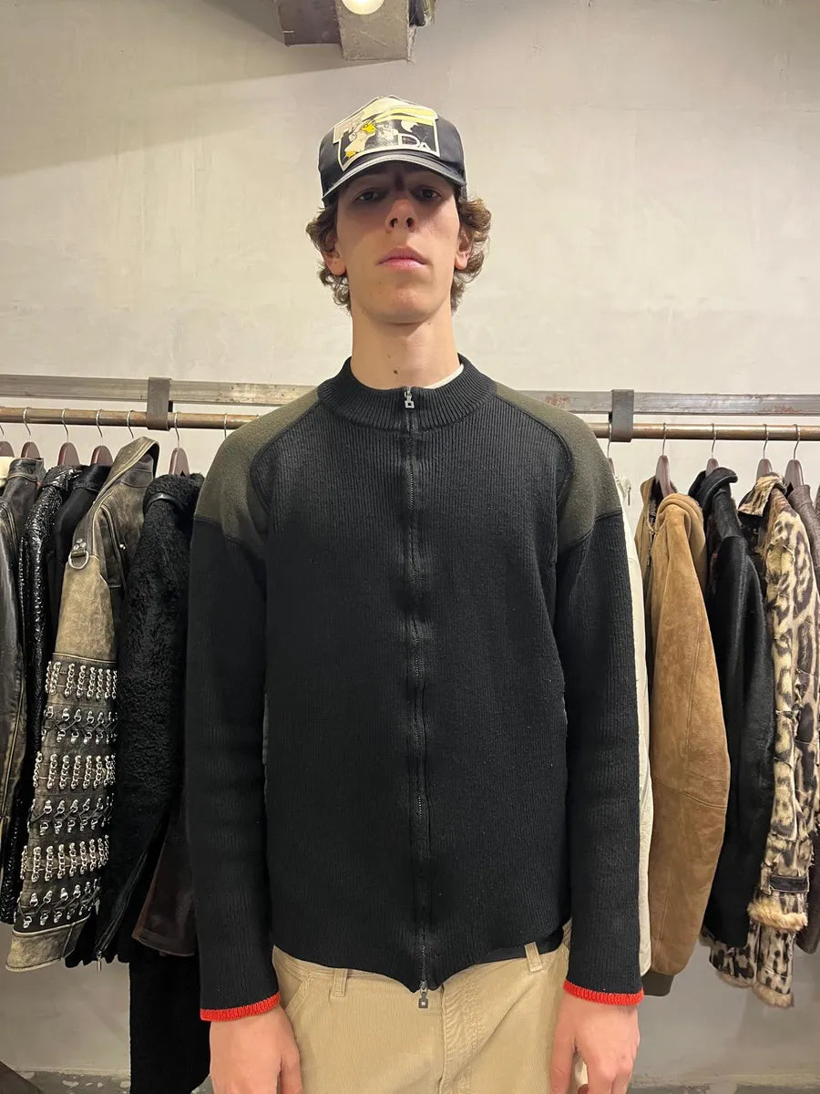 2000s Marithé + François Girbaud Tactical Wool Black Zip-up Cardigan (S/M) hDSWszg 2