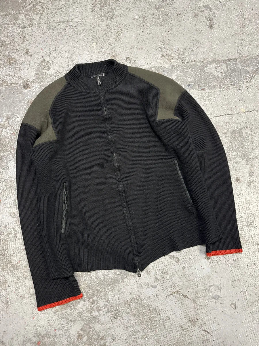 2000s Marithé + François Girbaud Tactical Wool Black Zip-up Cardigan (S/M) hDSWszg 6