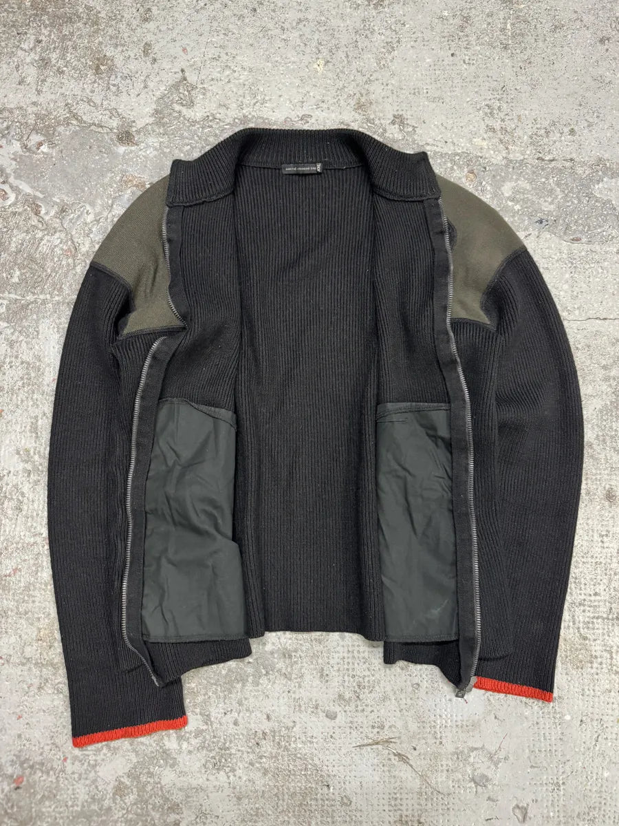 2000s Marithé + François Girbaud Tactical Wool Black Zip-up Cardigan (S/M) hDSWszg 7