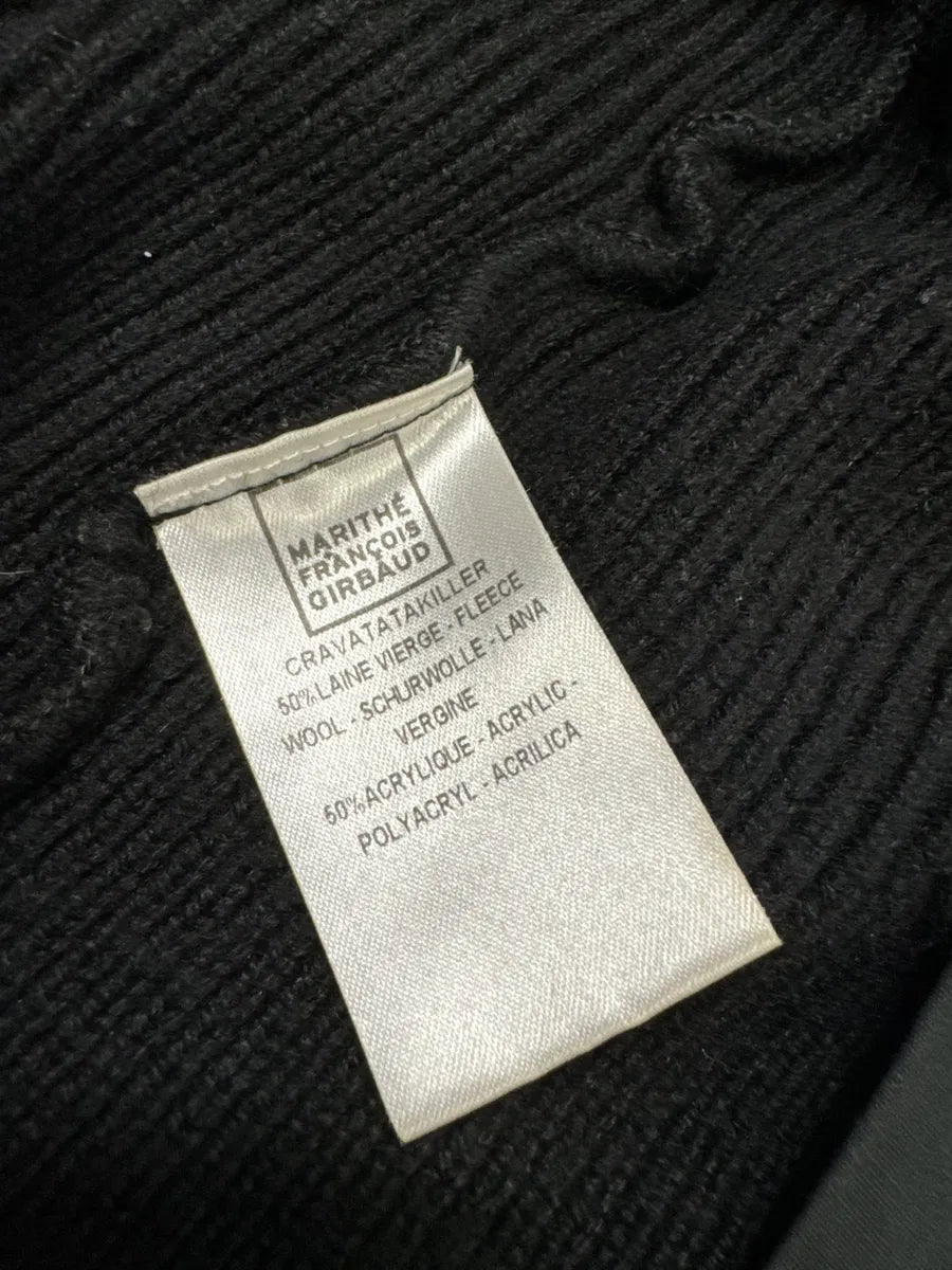 2000s Marithé + François Girbaud Tactical Wool Black Zip-up Cardigan (S/M) hDSWszg 9