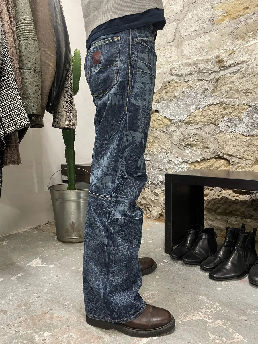 2000s Marithé + François Girbaud Tagged Print Effect Denim Jeans XgLrkFR 5