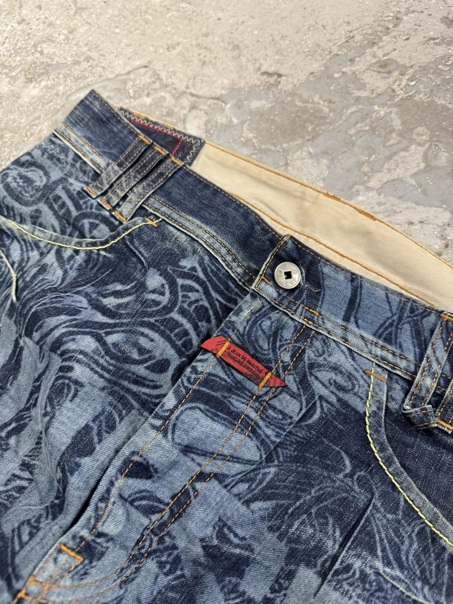 2000s Marithé + François Girbaud Tagged Print Effect Denim Jeans XgLrkFR 11