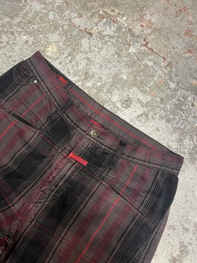 2000s Marithé + François Girbaud Tartan Effect Striped Pants KEZwdMF 7