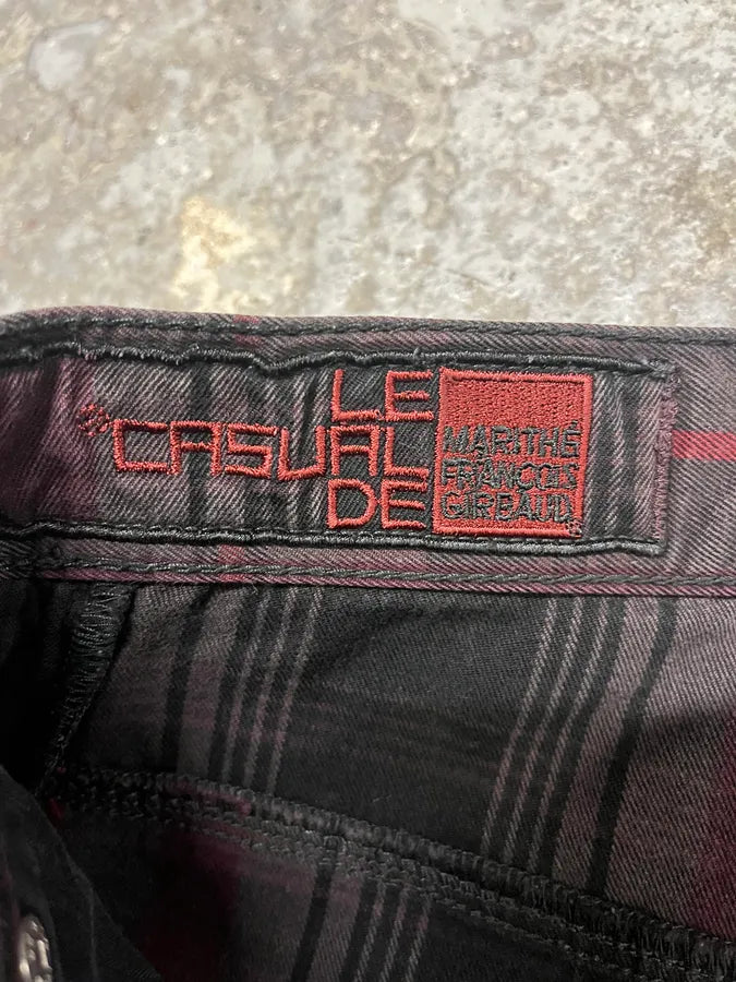 2000s Marithé + François Girbaud Tartan Effect Striped Pants KEZwdMF 8