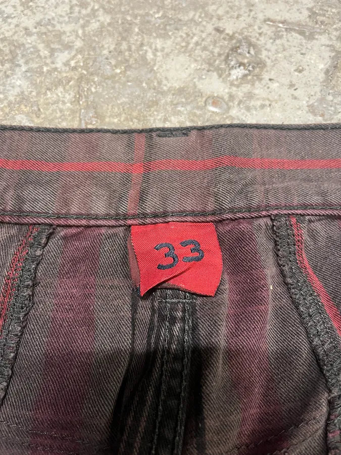 2000s Marithé + François Girbaud Tartan Effect Striped Pants KEZwdMF 9