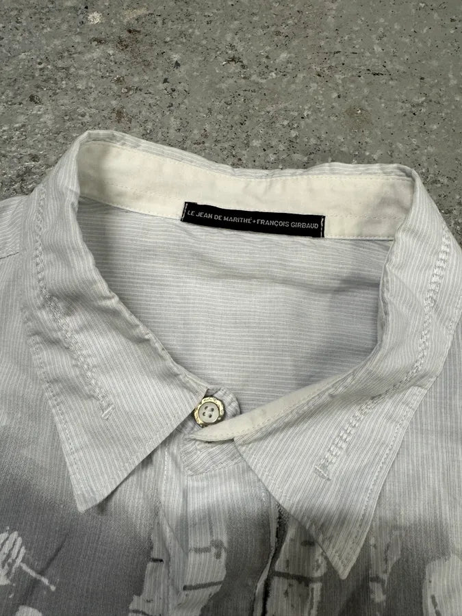 2000s Marithé + François Girbaud USA Print White Shirt VnsYJFs 5