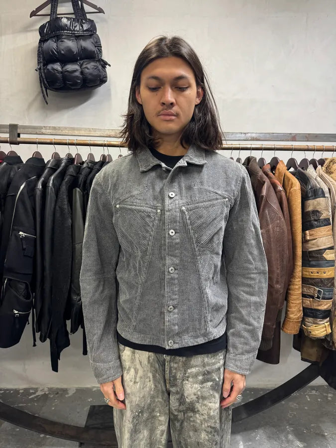 2000s Marithé + François Girbaud Velvet Structured Grey Jacket (M) QUGkzlq 1