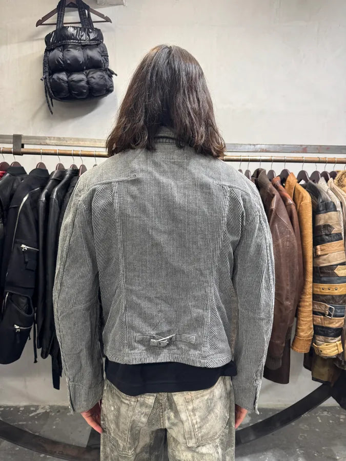 2000s Marithé + François Girbaud Velvet Structured Grey Jacket (M) QUGkzlq 2