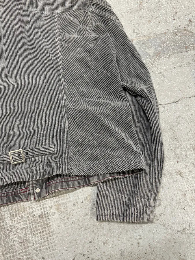 2000s Marithé + François Girbaud Velvet Structured Grey Jacket (M) QUGkzlq 7